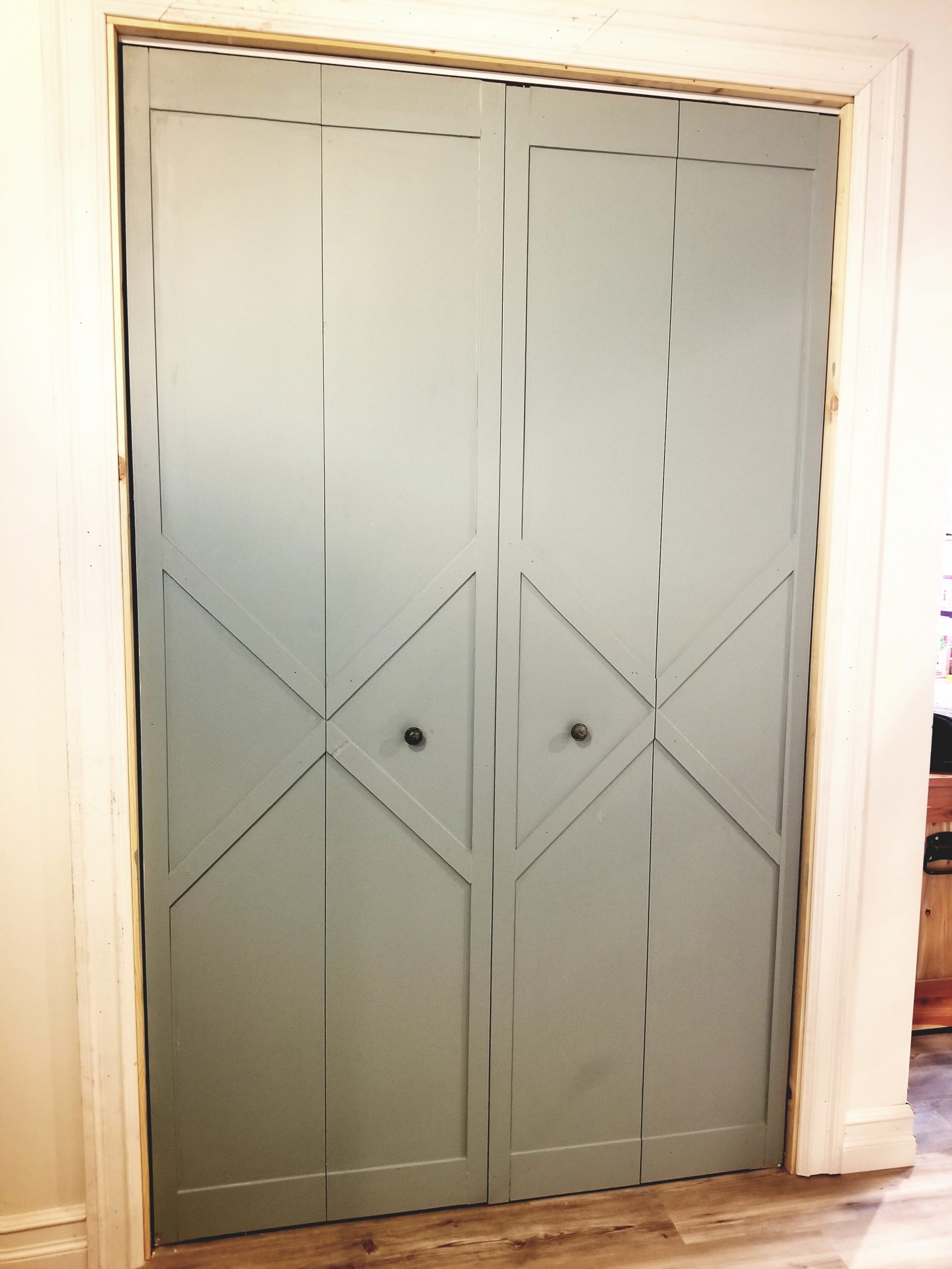 DIY Cheap Bi-Fold Closet Door Makeover - Easy Transformation with Molding